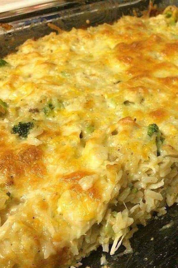 One Pot Cheesy Chicken Broccoli & Rice Casserole